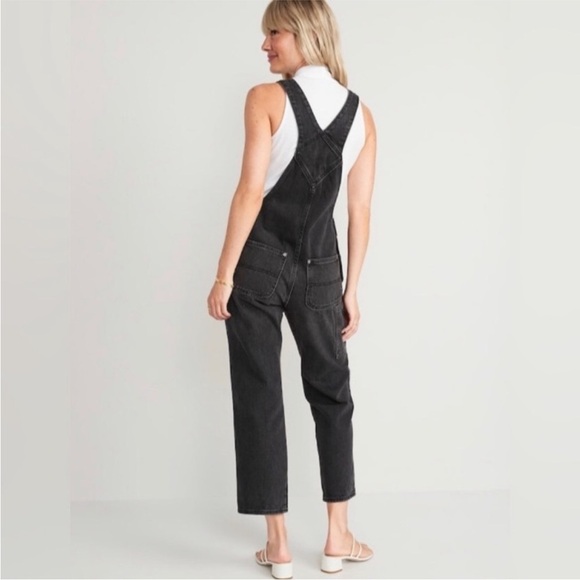 NWOT! Slouchy Straight Black-Wash Workwear Non-Stretch Jean Overalls -Multiple💛💎 - Picture 2 of 8